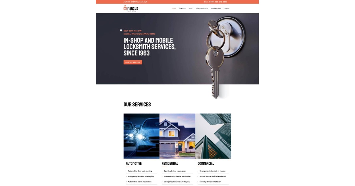 Locksmith Services Website