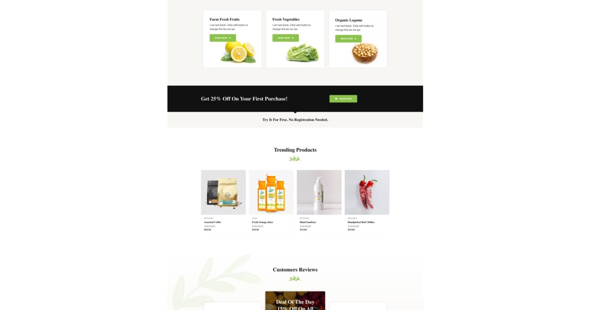 Organic Store Website 1