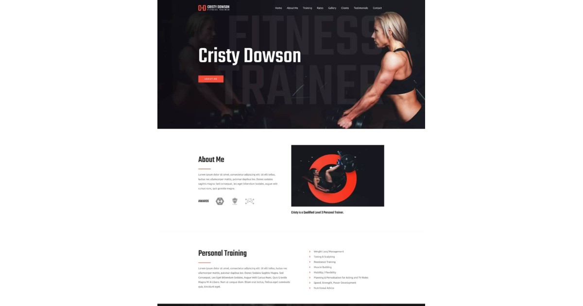 Personal Fitness Trainer Website