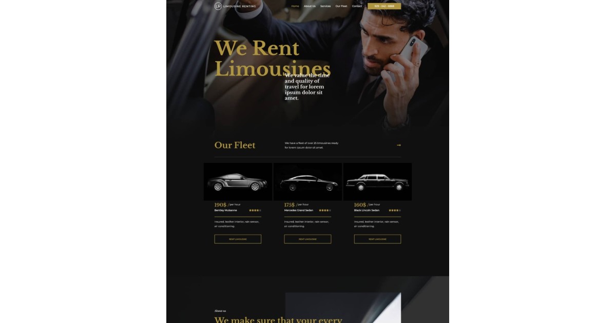 Auto- & Limousinenvermietungs-Website