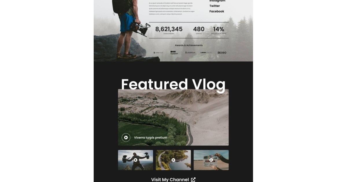 Video Blogger Landing Page 1