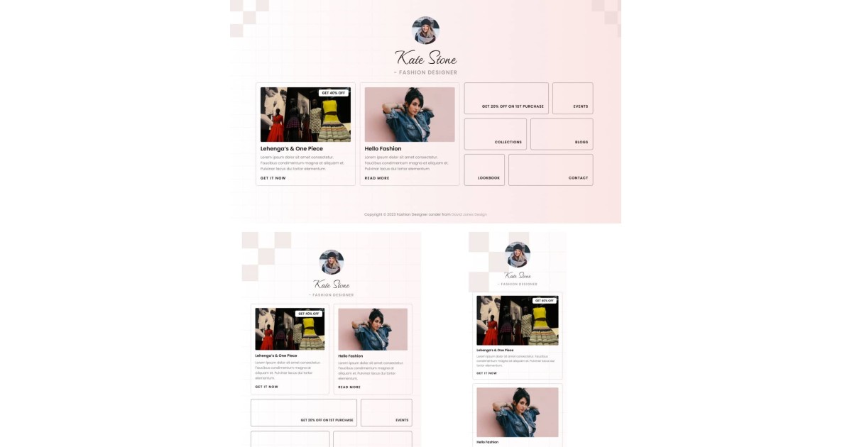 Modedesigner Landing Page